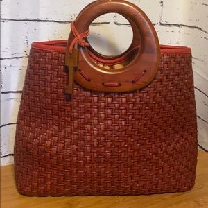 Fossil Woven Hand Bag NWOT